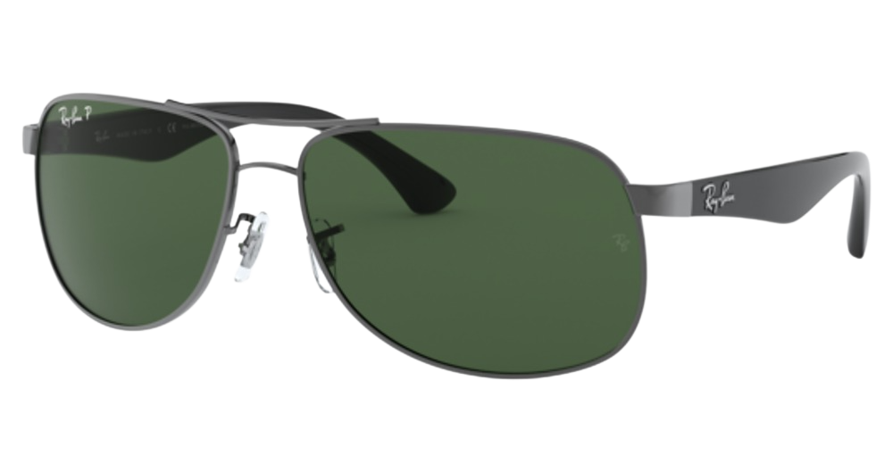 Ray-Ban RB3502 aviator sunglasses in Gunmetal/Dark Green