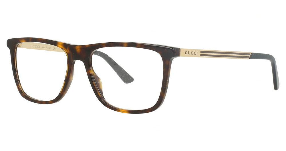 Gucci GG0691O rectangle eyeglasses in Havana Gold Transparent