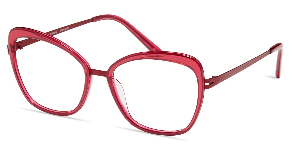 Modo 4532 round eyeglasses in Cherry Red