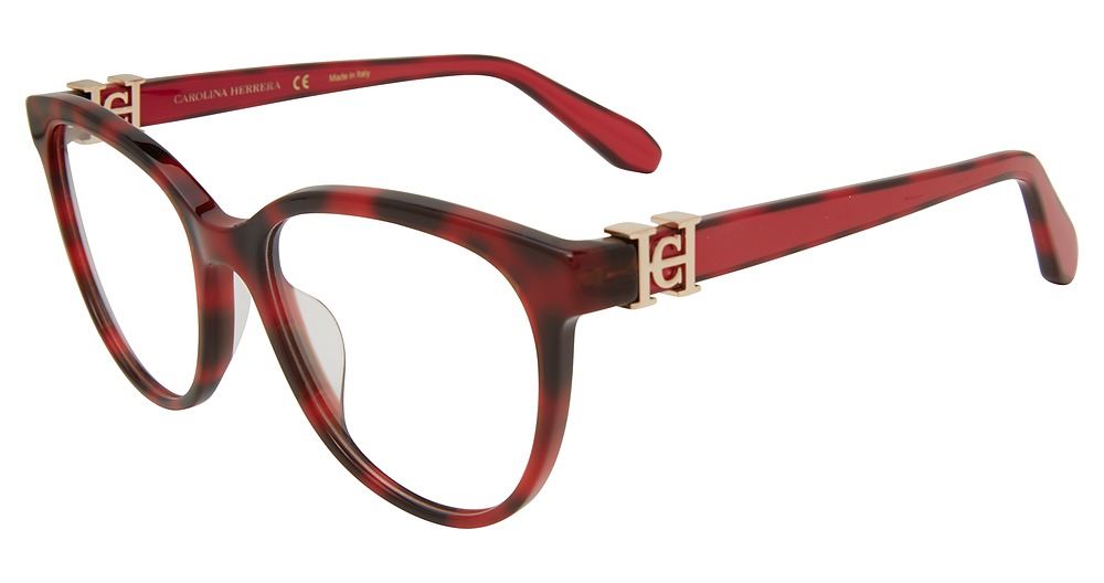 Carolina Herrera VHN631 cateye eyeglasses in Red Tortoise 09 At