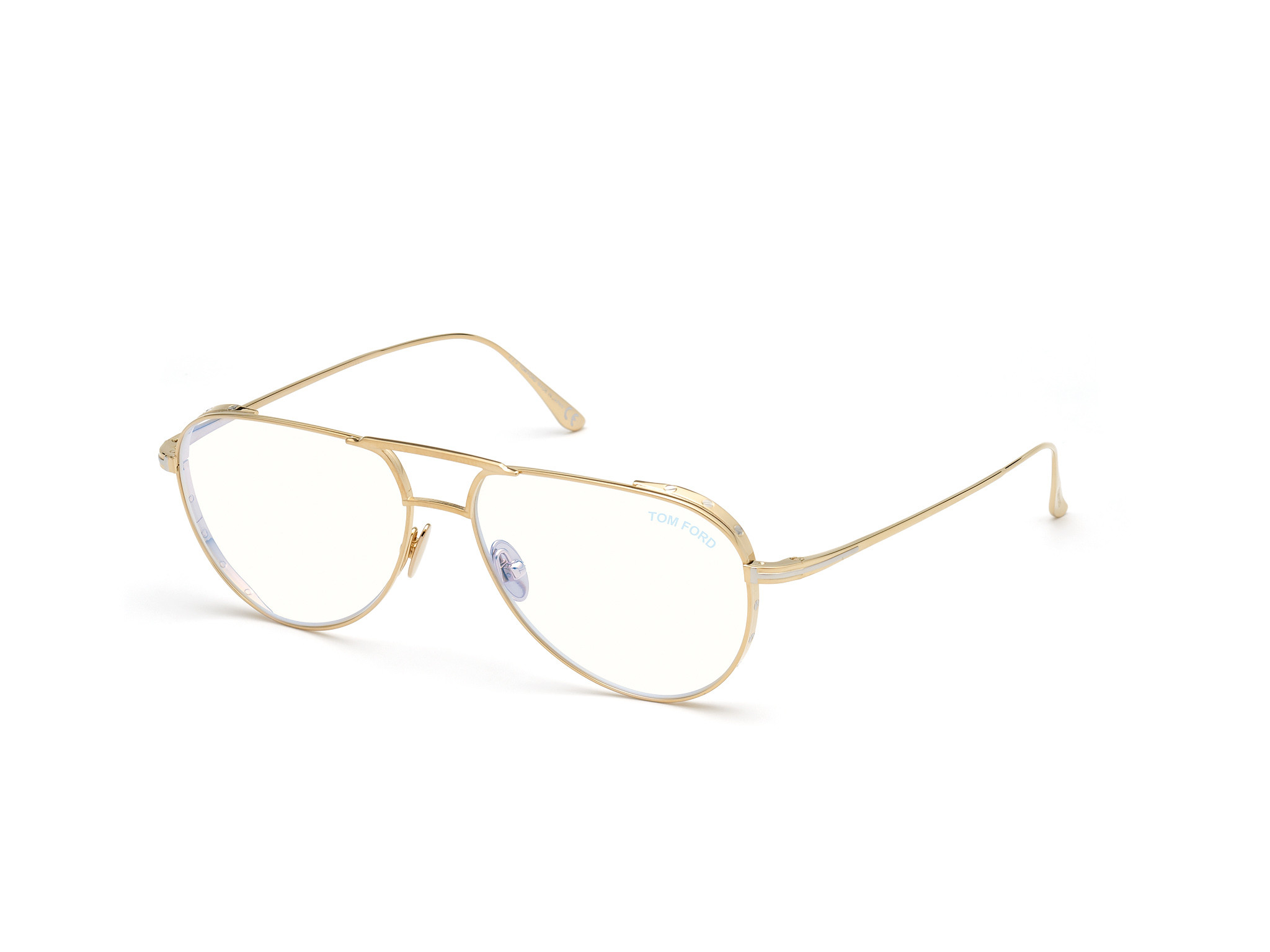Shiny Rose Gold/ Blue Block Lenses