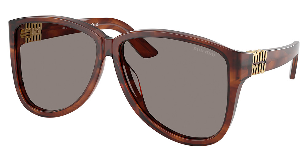 Miu Miu MU A08SF aviator sunglasses in Striped Tobacco/Dark Grey