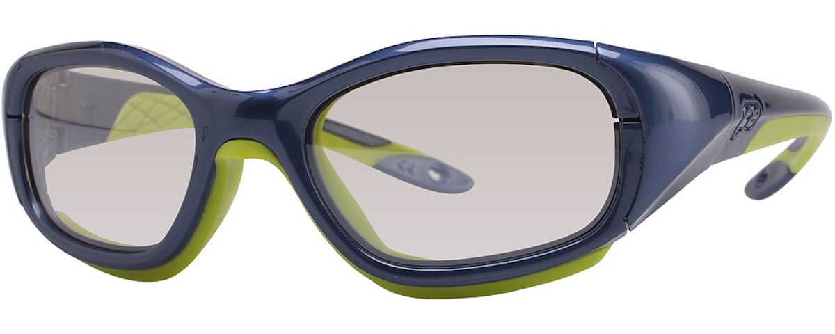 Shiny Navy/Green / Clear With Silver Flash Mirror