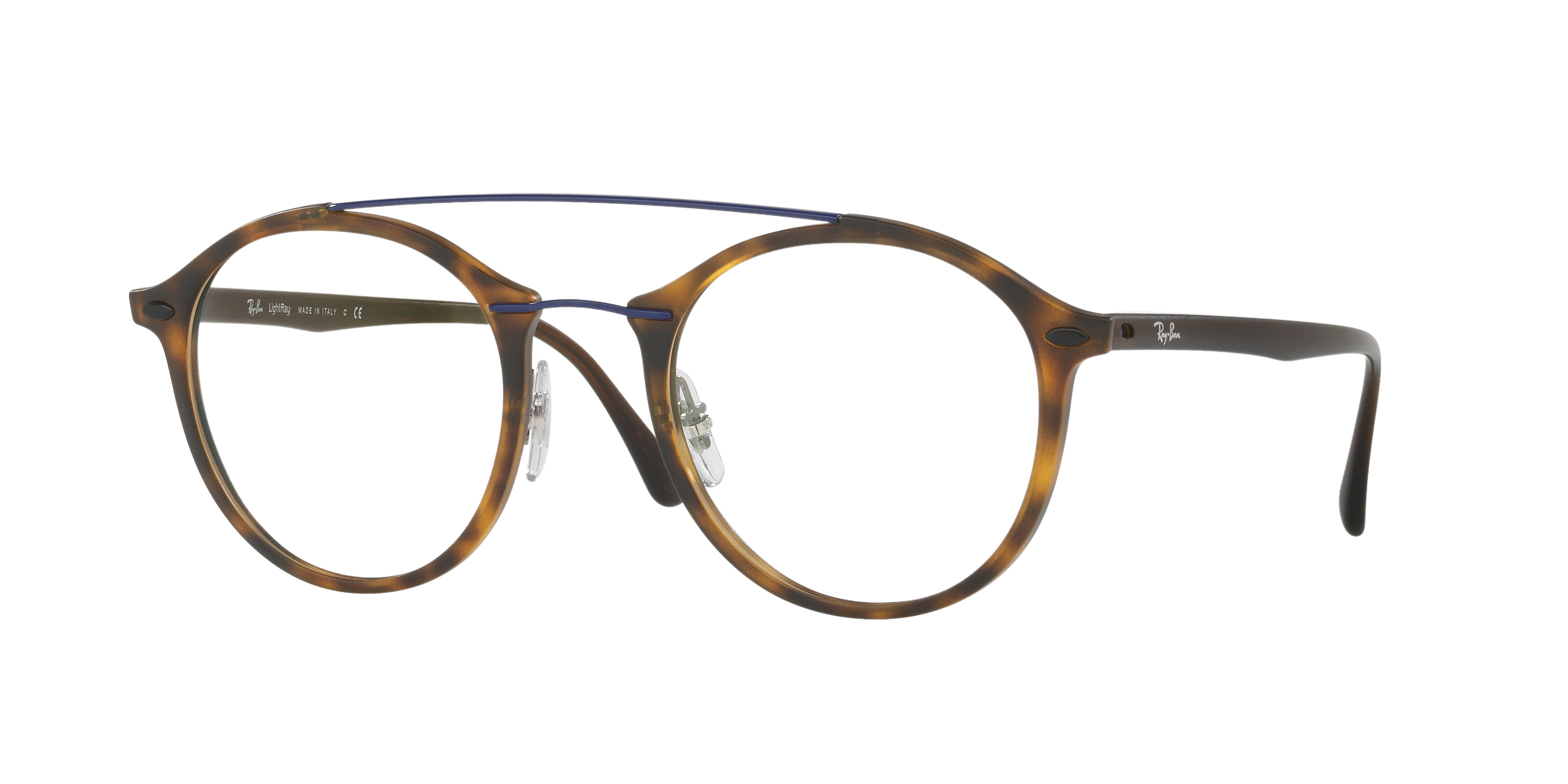 Ray-Ban RX7111 round eyeglasses in Matte Havana