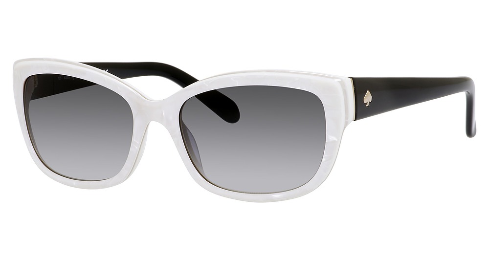 Kate Spade Johanna/S rectangle sunglasses in Pearl White/Grey Gradient