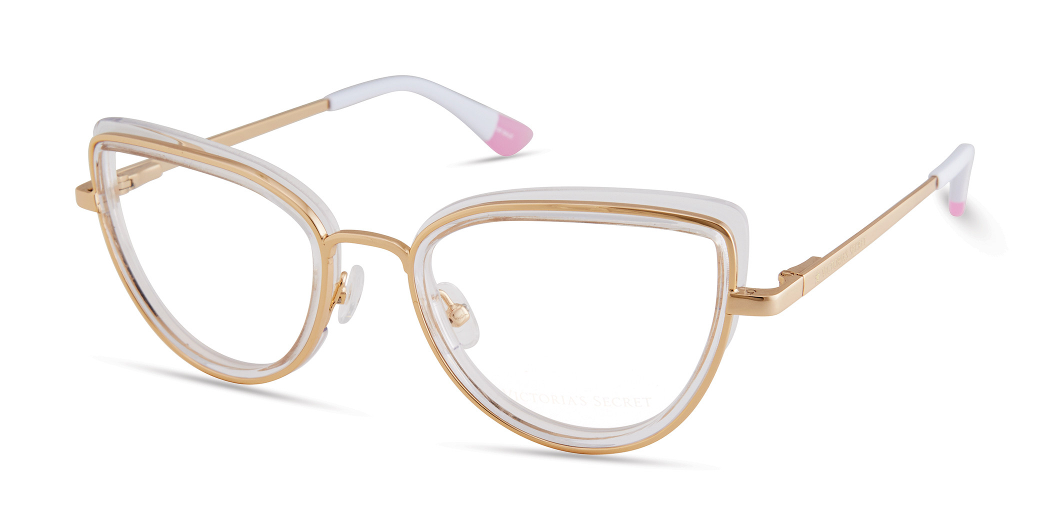 Clear Transparent/gold Rim W/ Gold Star On Temples