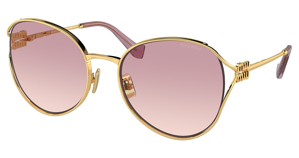Miu Miu MU 53YS round sunglasses in Gold/Brown Gradient Violet