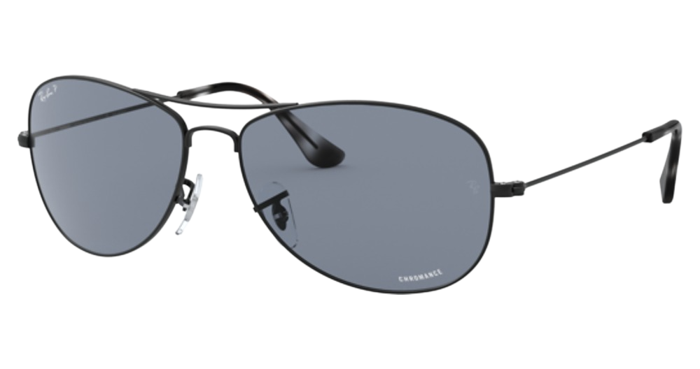 Ray-Ban RB3562 aviator sunglasses in Matte Black/Blue