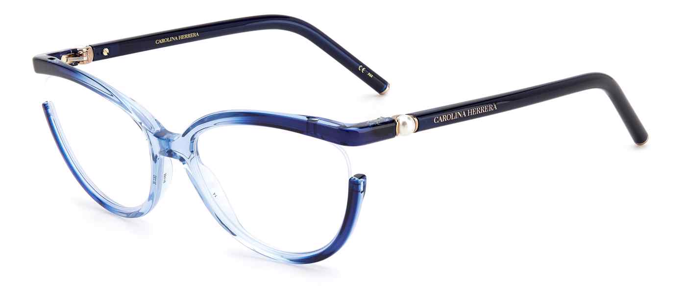 Carolina Herrera CH-0005 round eyeglasses in Azure Blue