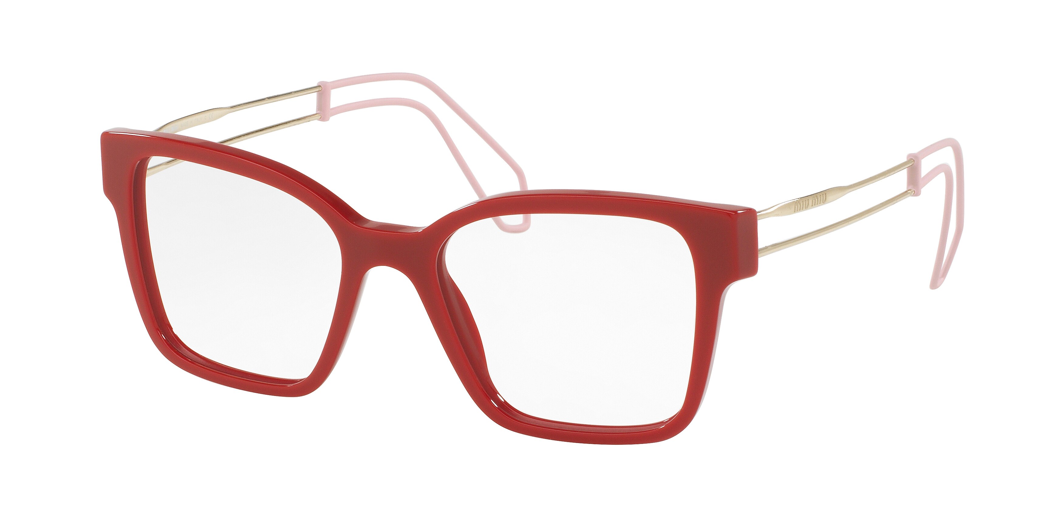 Miu Miu MU 02PVA square eyeglasses in Red
