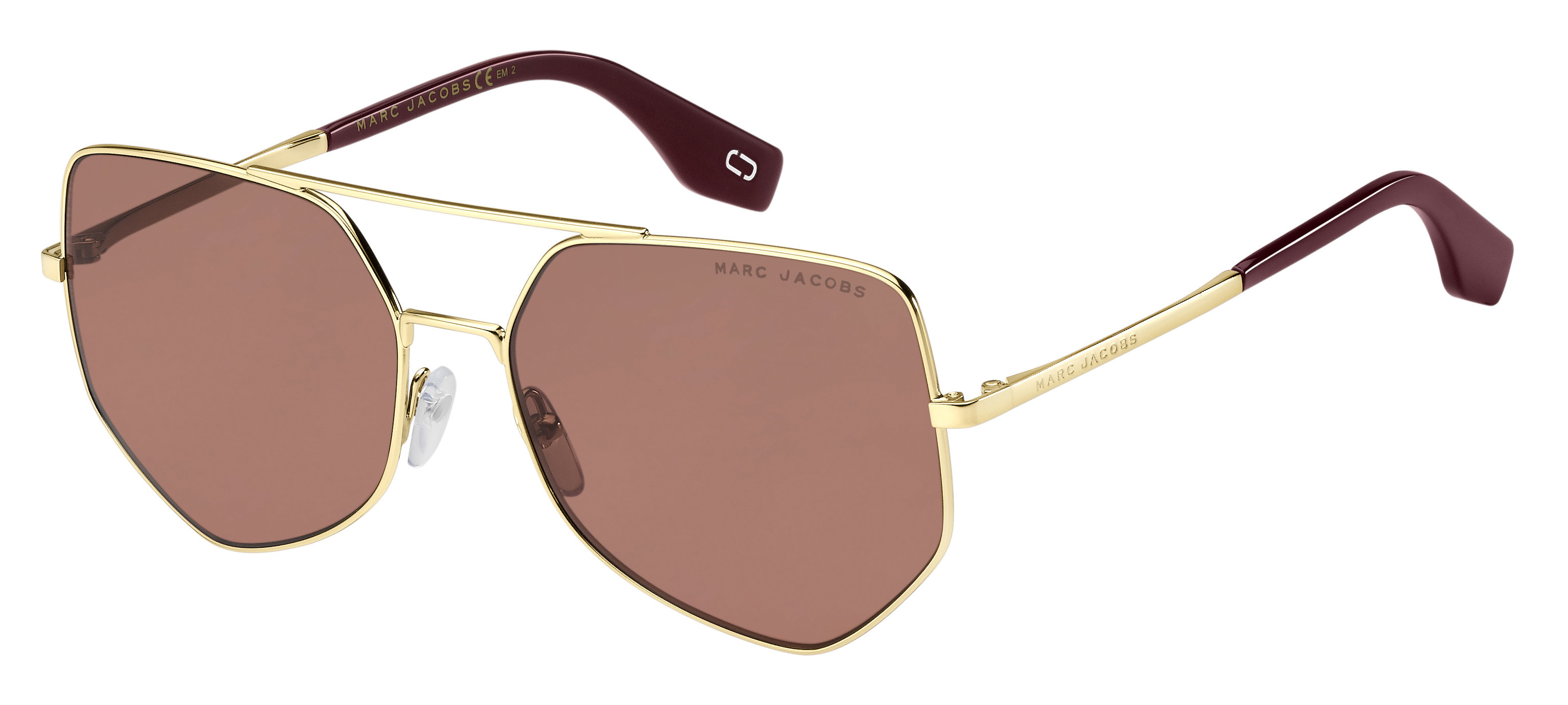 Marc Jacobs Marc 326/S round sunglasses in Gold Burgundy (4 S Burgundy)