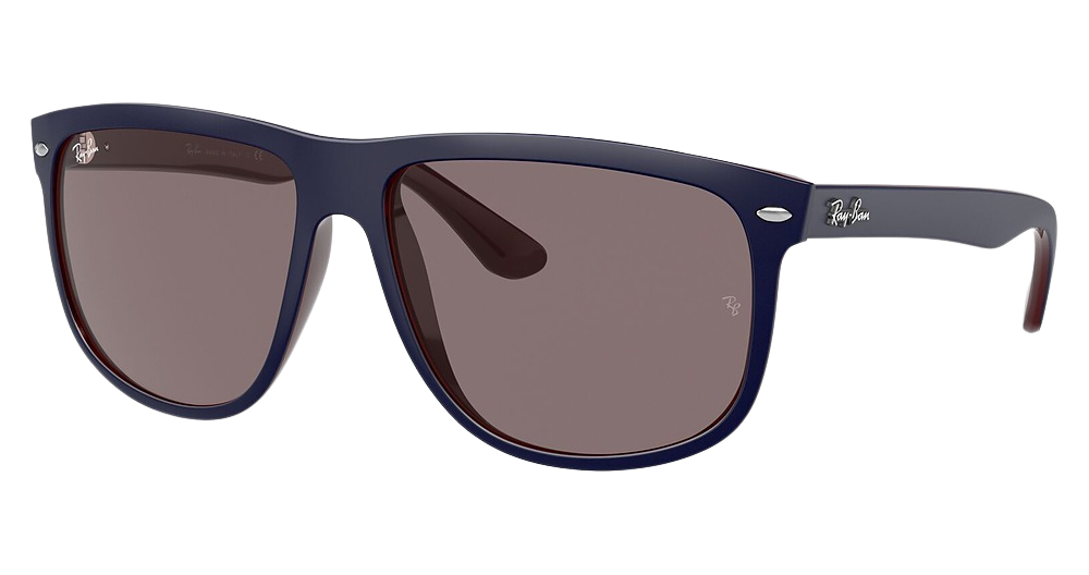 Ray-Ban RB4147 BOYFRIEND round sunglasses in Matte Blue on Brown/Violet