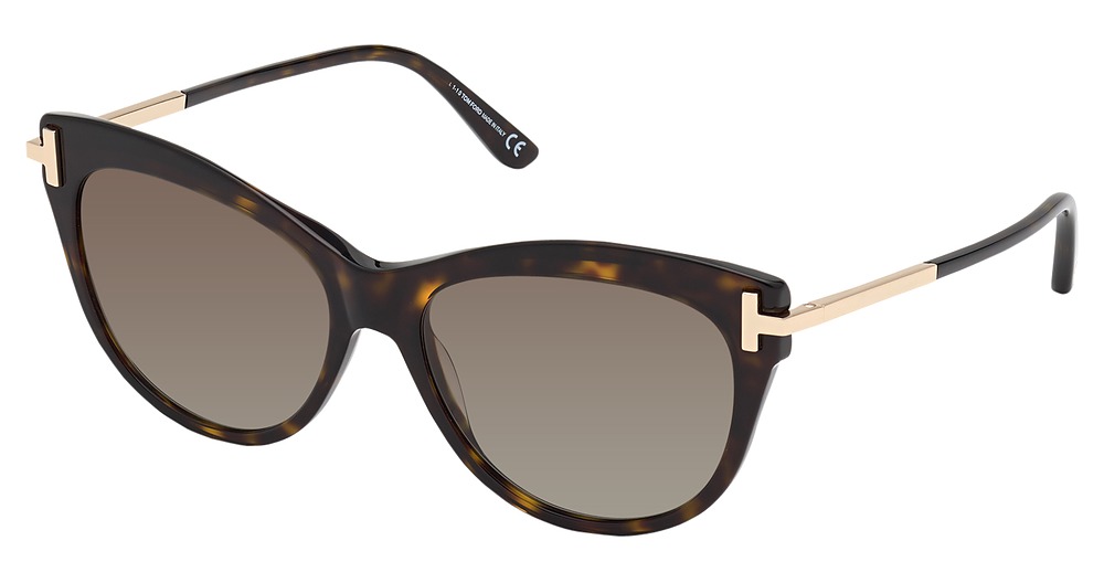 Tom Ford FT0821 cateye sunglasses in Dark Havana/Brown Polarized