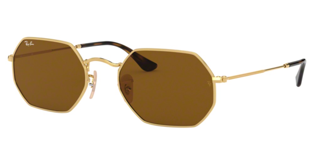 Ray-Ban RB3556N OCTAGONAL irregular sunglasses in Gold/Brown