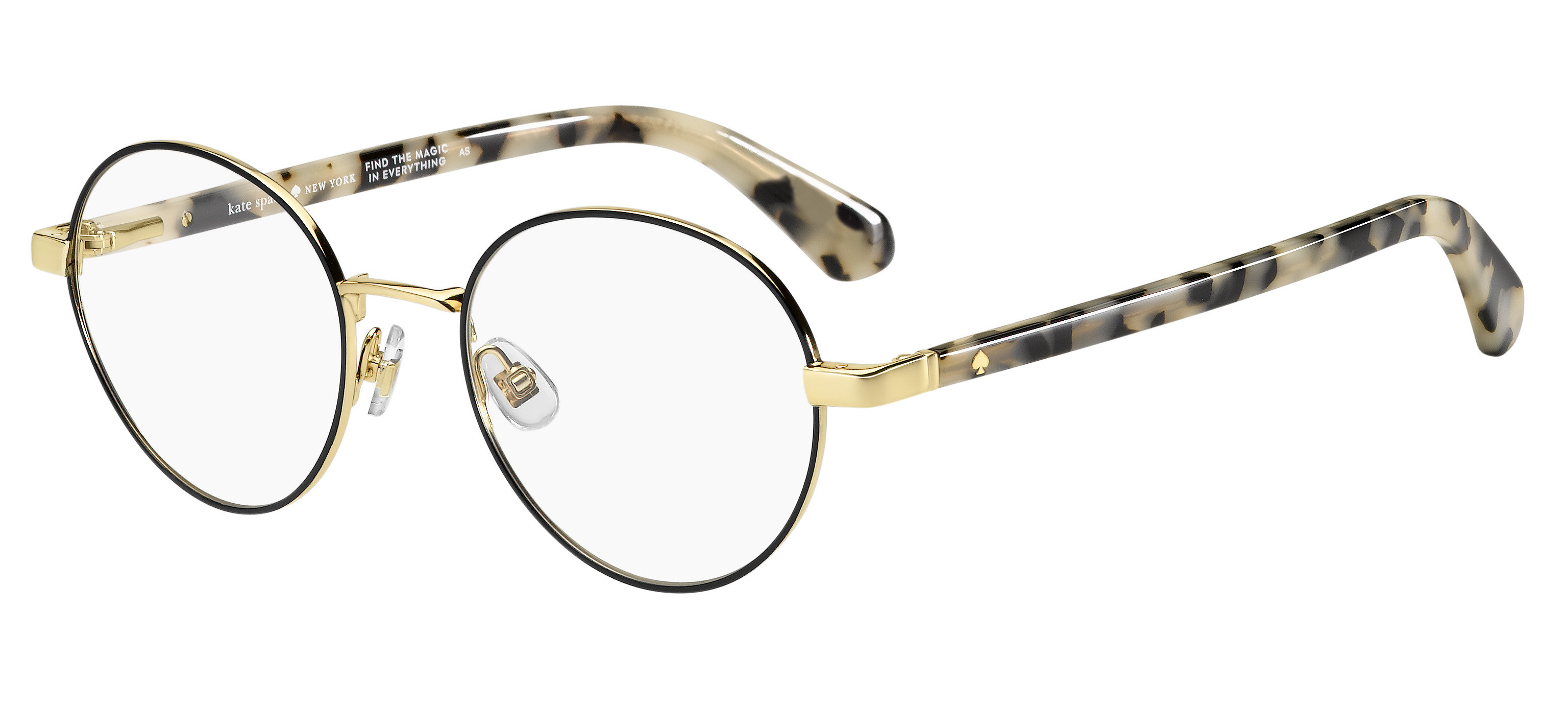Kate Spade Marciann round eyeglasses in Gold Black