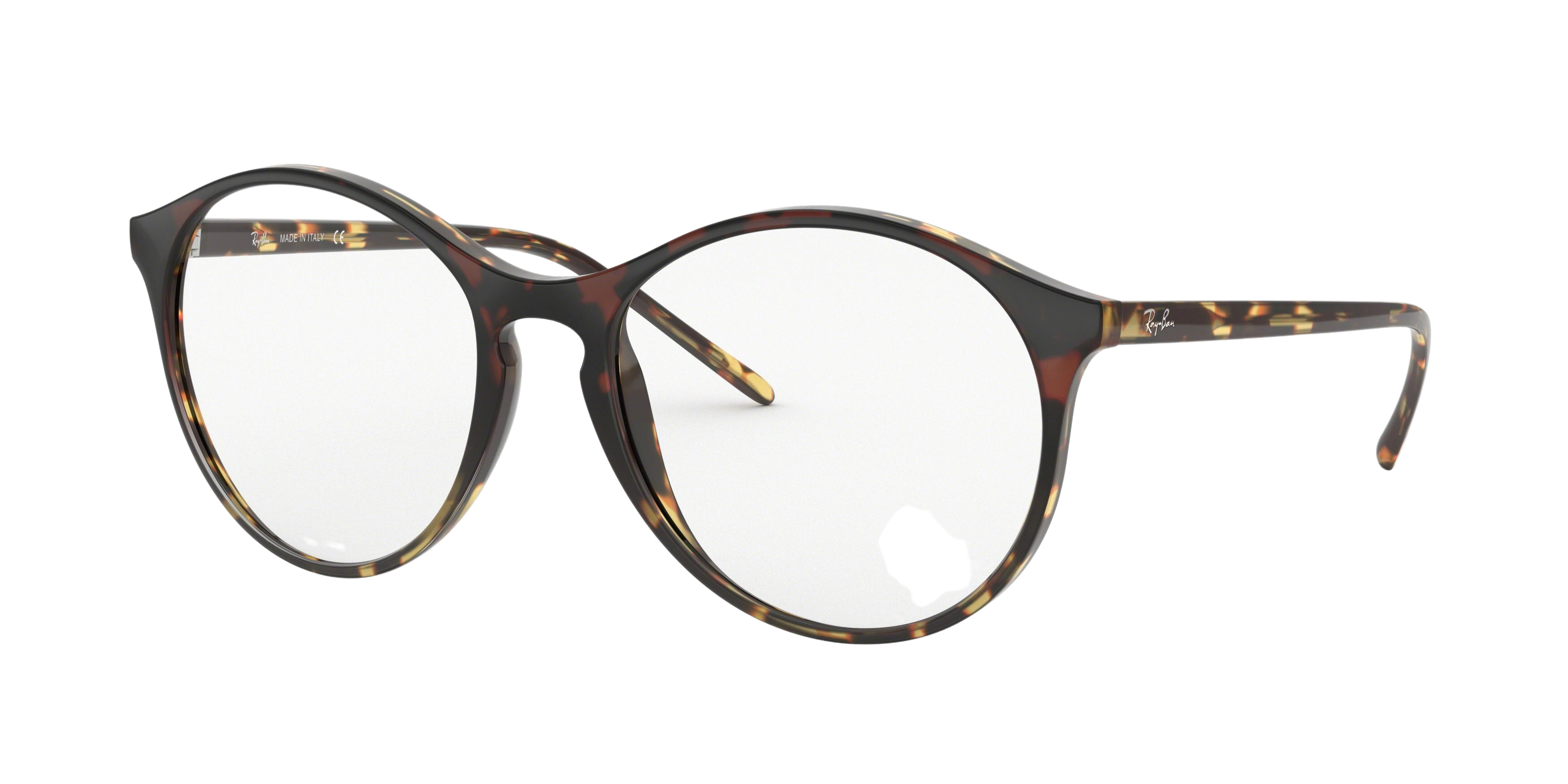 Ray-Ban RX5371F round eyeglasses in Bordeaux Grad Havana Yellow