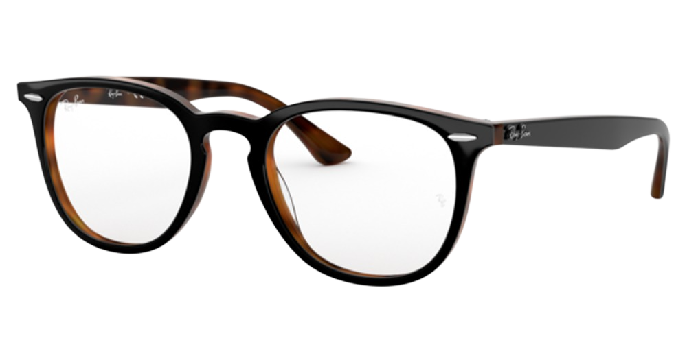 Ray-Ban RX7159 round eyeglasses in Grey on Havana