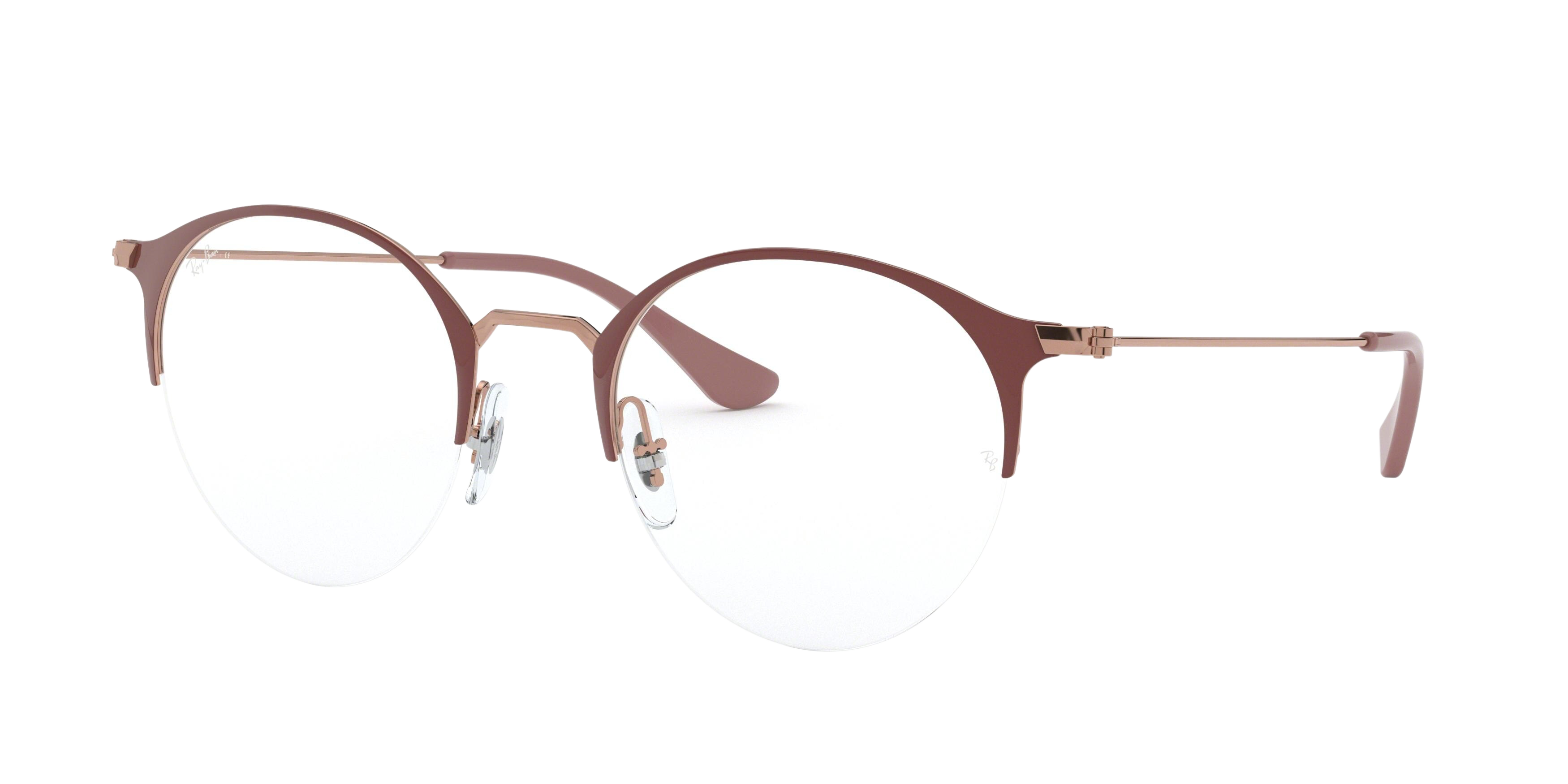 Ray-Ban RX3578V round eyeglasses in Copper on Top Light Brown