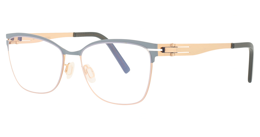 14kt gold plated/powder gray