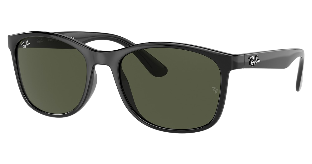 Ray-Ban RB4374F round sunglasses in Black/Green