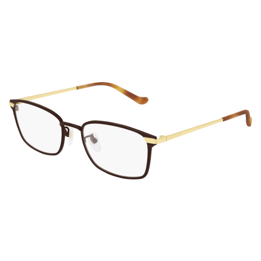 Gucci GG0579OK rectangle eyeglasses in Brown Gold Transparent