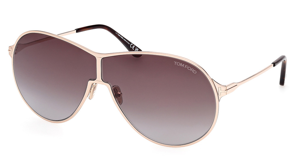 Tom Ford FT1174 aviator sunglasses in Shiny Rose Gold/Gradient Roviex