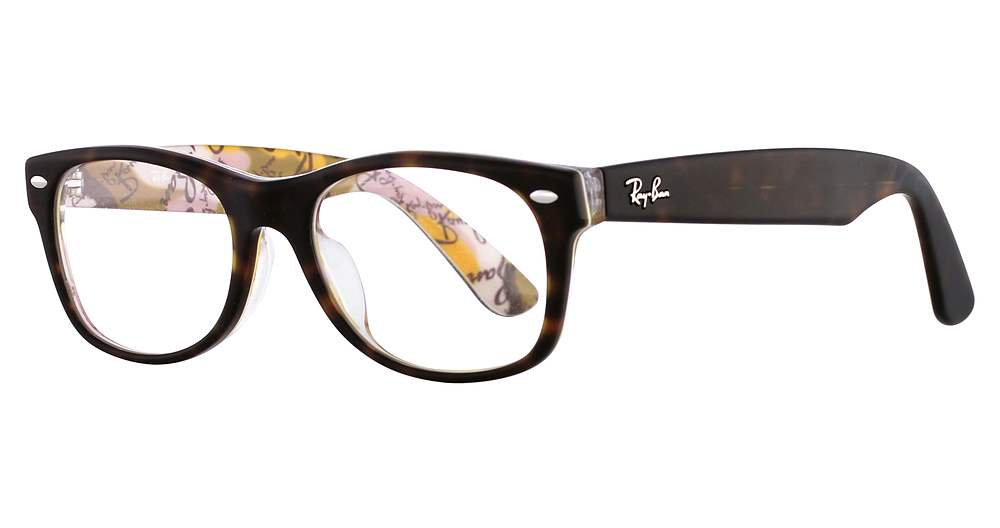 Ray-Ban RX5184F NEW WAYFARER round eyeglasses in Top Havana on Texture