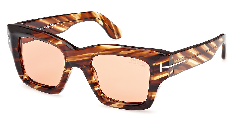 Tom Ford FT1154 square sunglasses in Coloured Havana/Brown