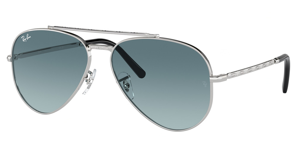 Ray-Ban RB3625 NEW AVIATOR aviator sunglasses in Silver/Blue Gradient Grey