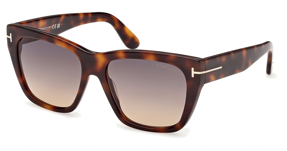 Tom Ford FT1343 irregular sunglasses in Blonde Havana/Gradient Smoke