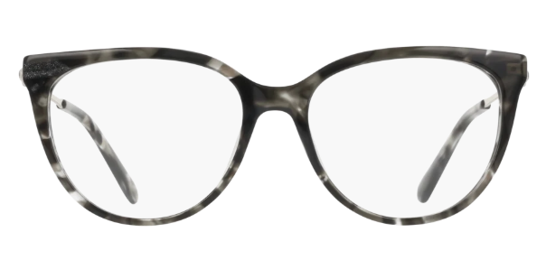 Black tortoise acetate round eyeglasses with curved frames