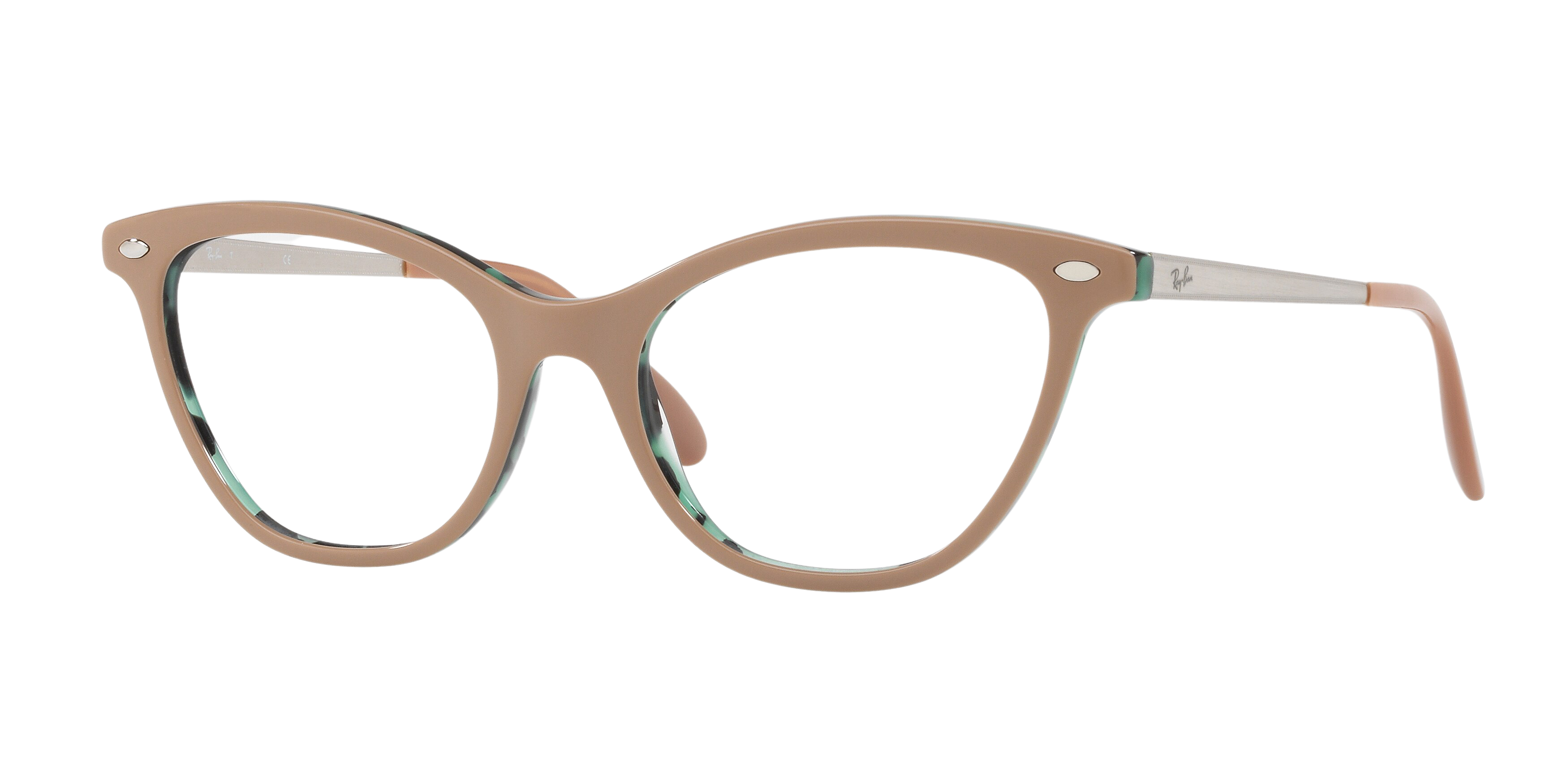 Ray-Ban RX5360 cateye eyeglasses in Top Beige on Havana Green