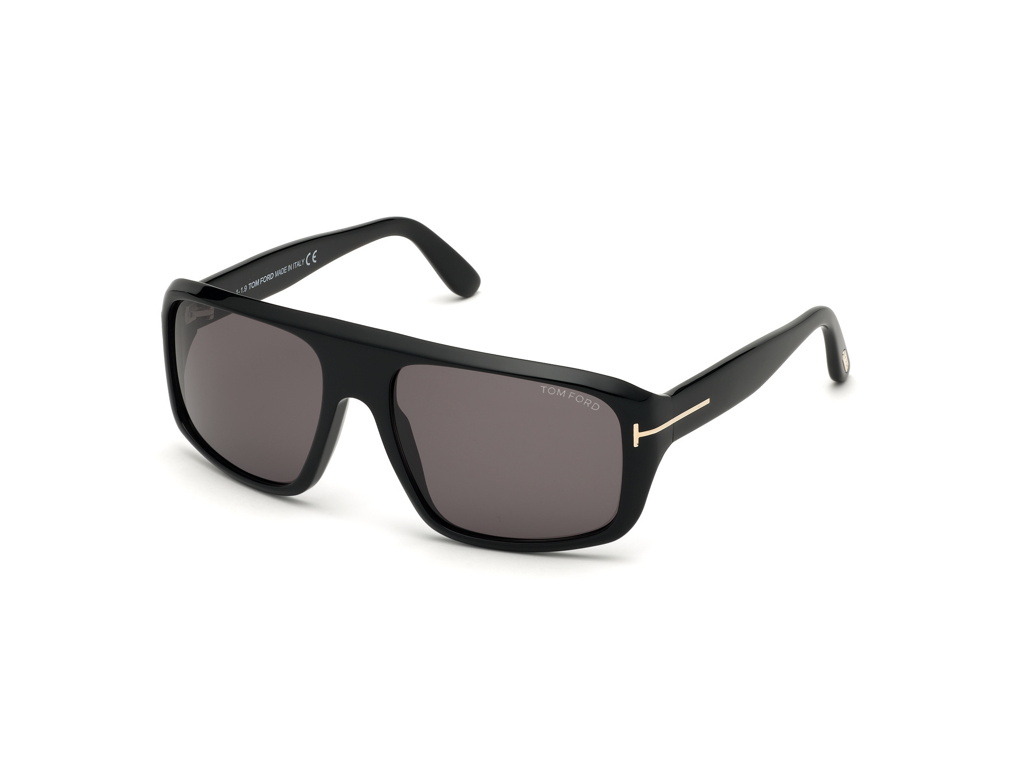 Tom Ford FT0754 Duke square sunglasses in Shiny Black/Smoke Lenses