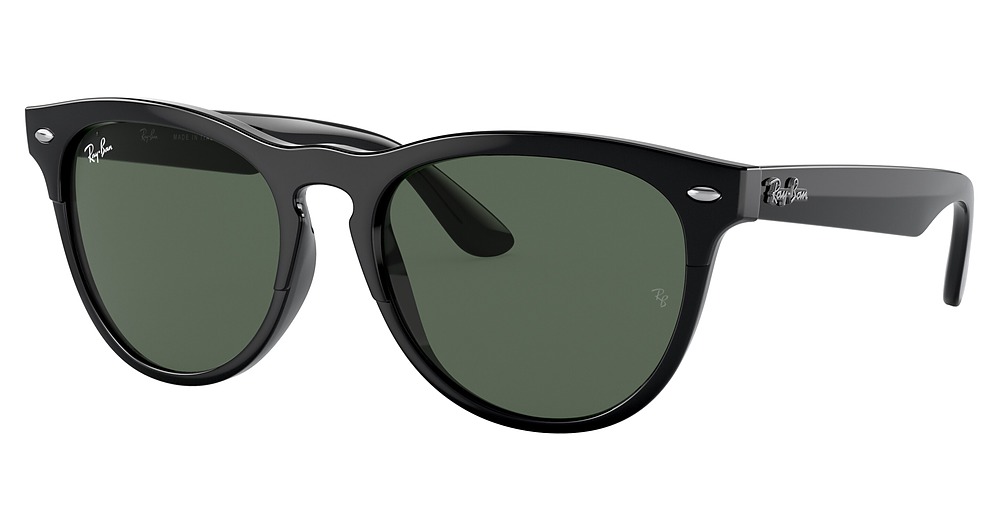 Ray-Ban RB4471 IRIS round sunglasses in Black/Dark Green