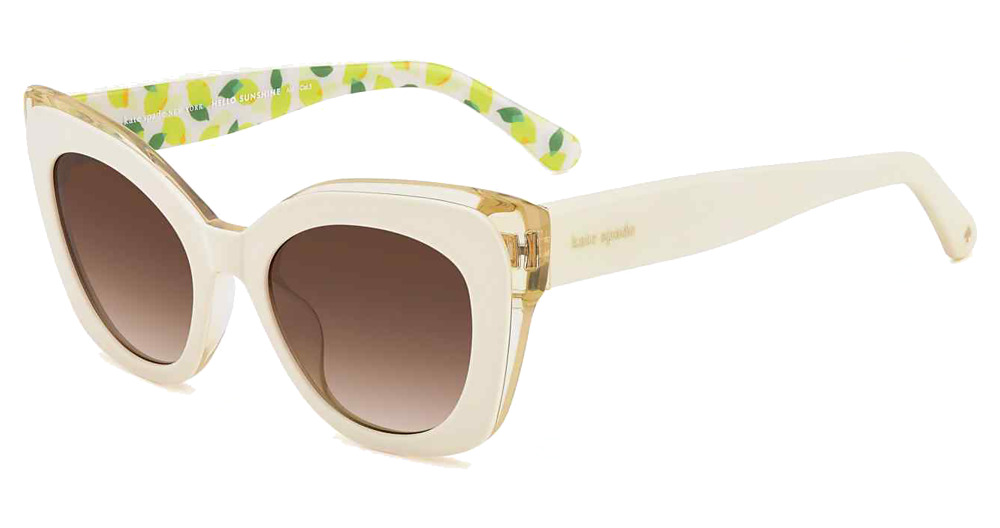 Kate Spade MARIGOLD/S rectangle sunglasses in Ivory/Brown Shaded