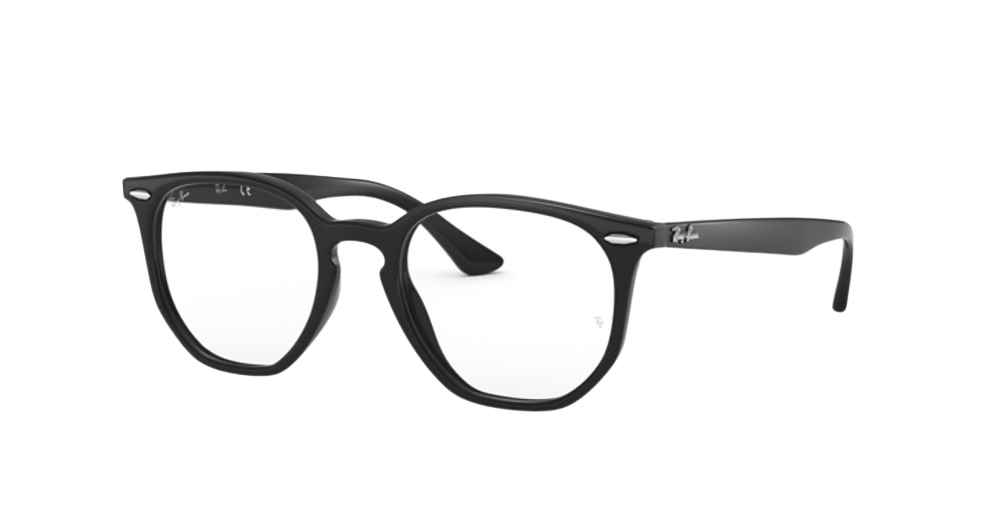 Ray-Ban RX7151 HEXAGONAL round eyeglasses in Black