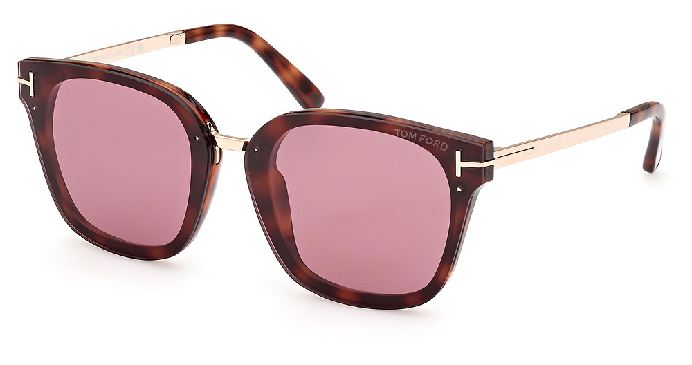 Tom Ford FT1014 square sunglasses in Dark Havana/Violet