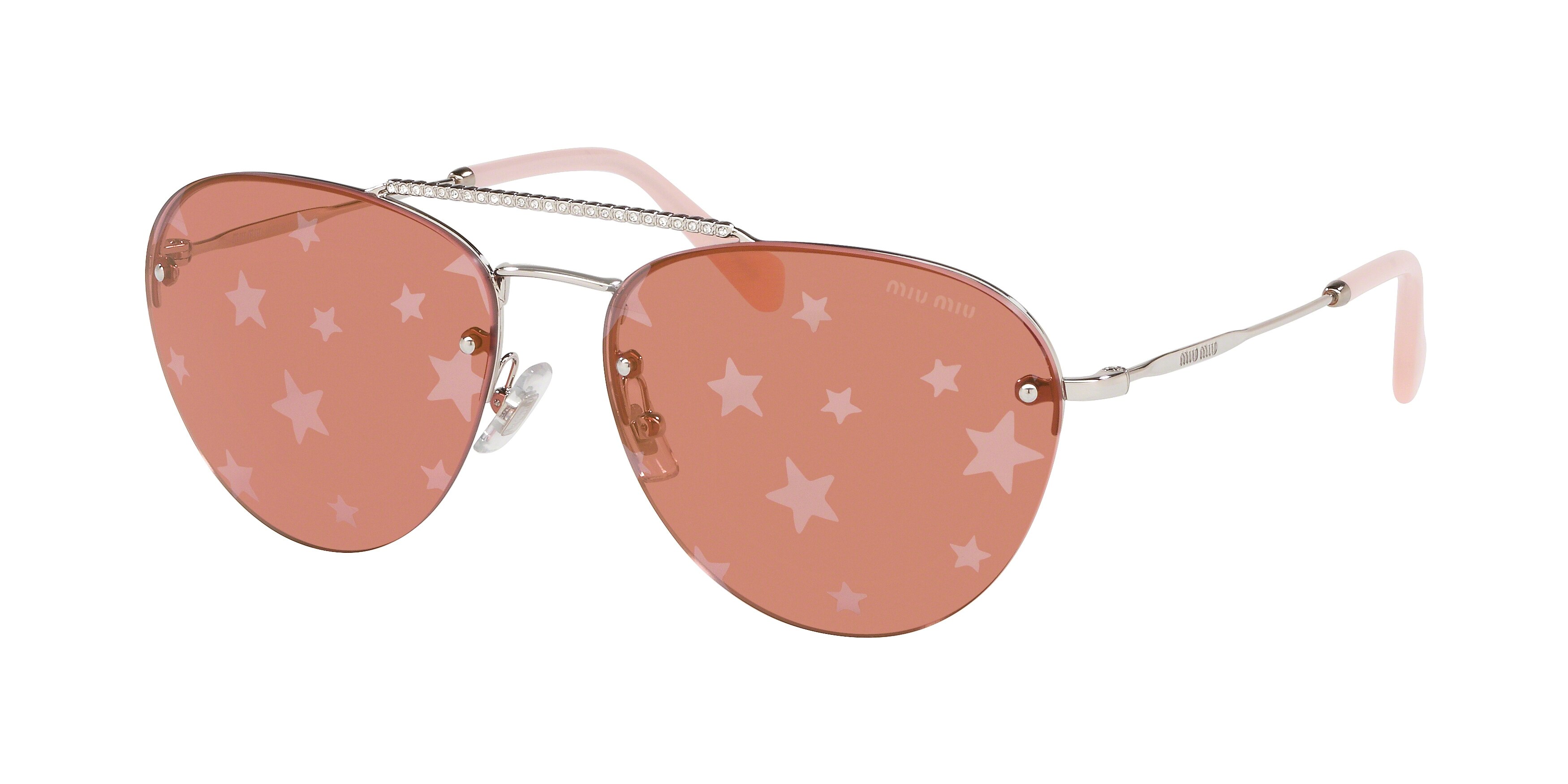 Miu Miu MU 54US round sunglasses in Silver