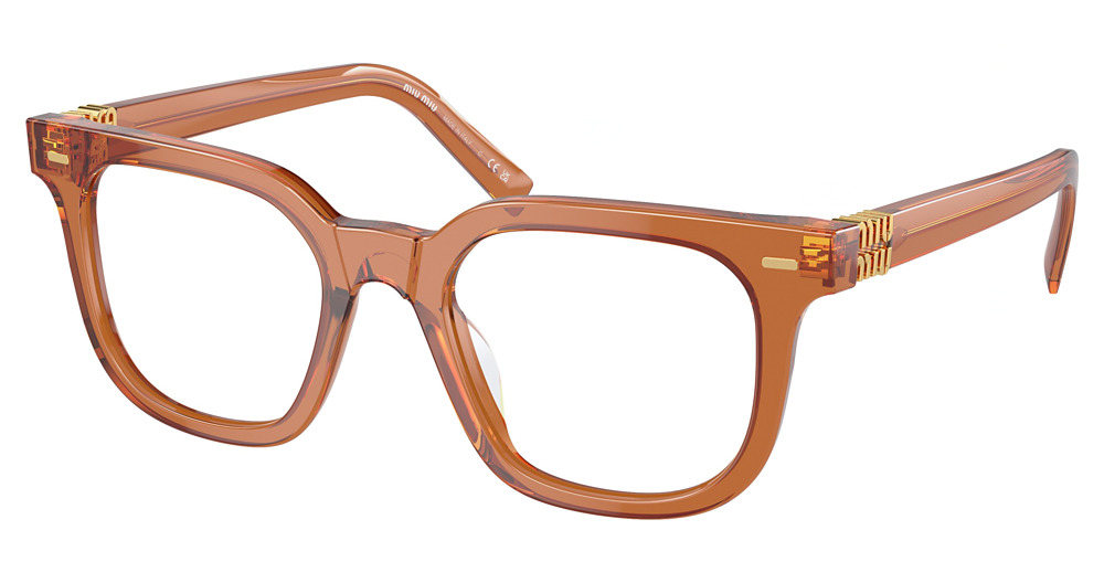 Miu Miu MU 06XV round eyeglasses in Caramel Trasparent