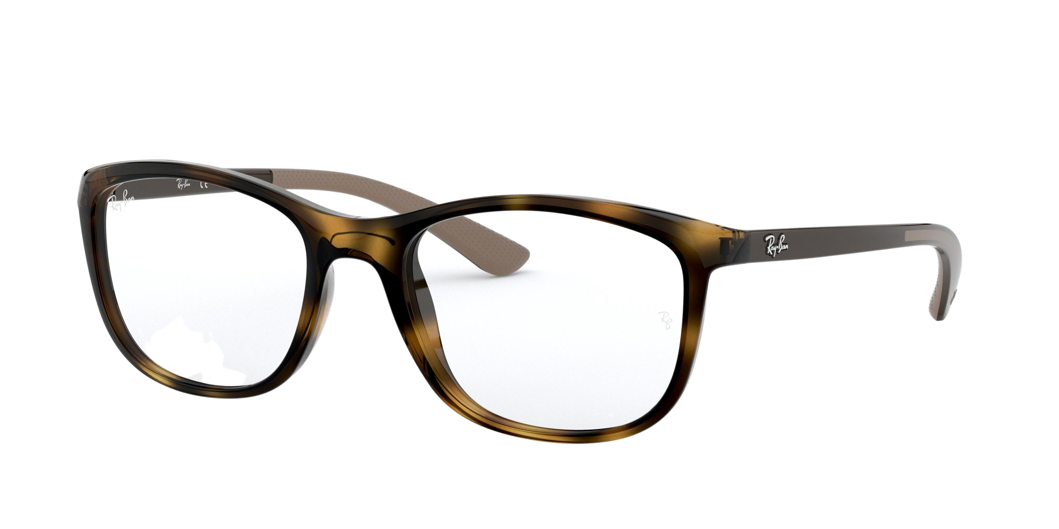 Ray-Ban RX7169 square eyeglasses in Havana