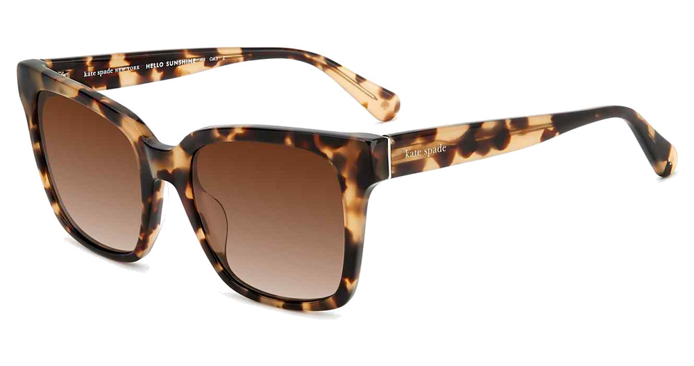 Kate Spade HARLOW/G/S rectangle sunglasses in LT Havana/Brown Shaded Polarized