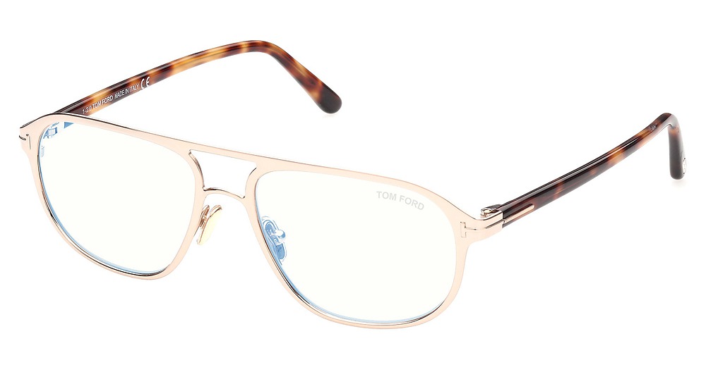 Tom Ford FT5751-B aviator eyeglasses in Shiny Rose Gold