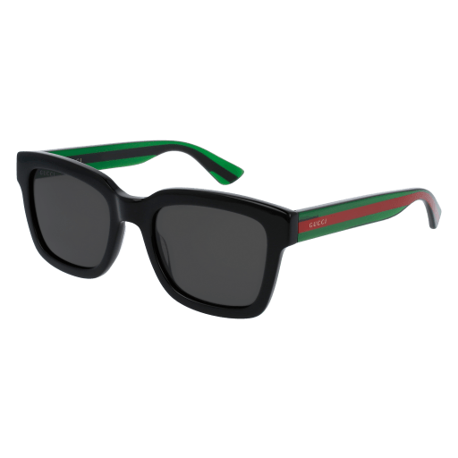 Gucci GG0001S square sunglasses in Black Green Grey/Polarized Cr 39