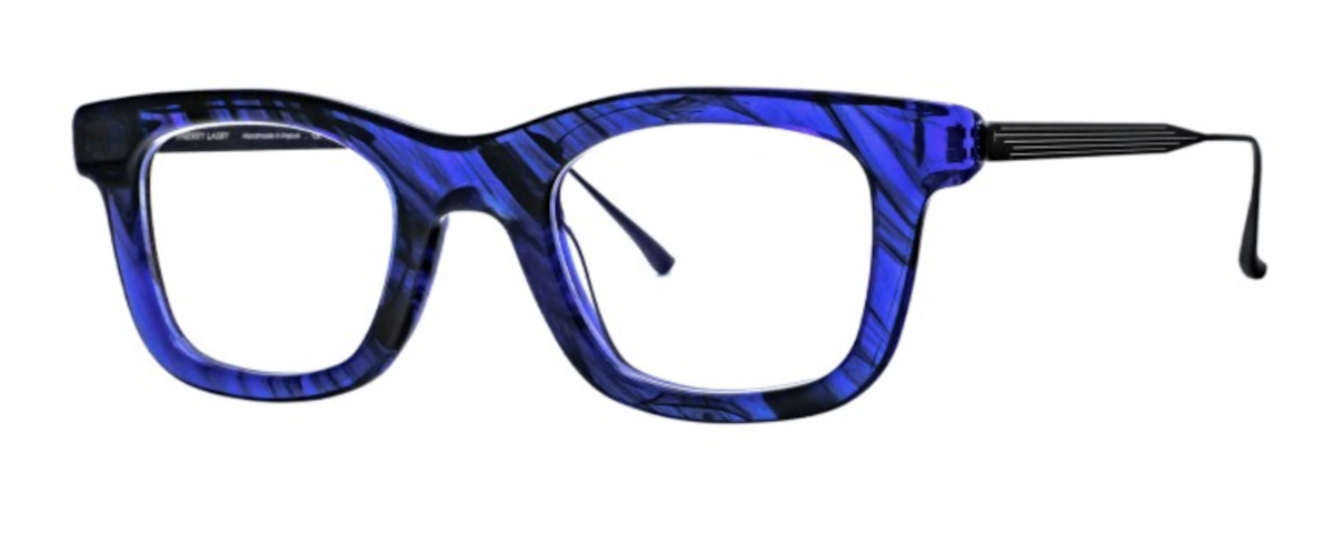 Blue marble with matte black temples