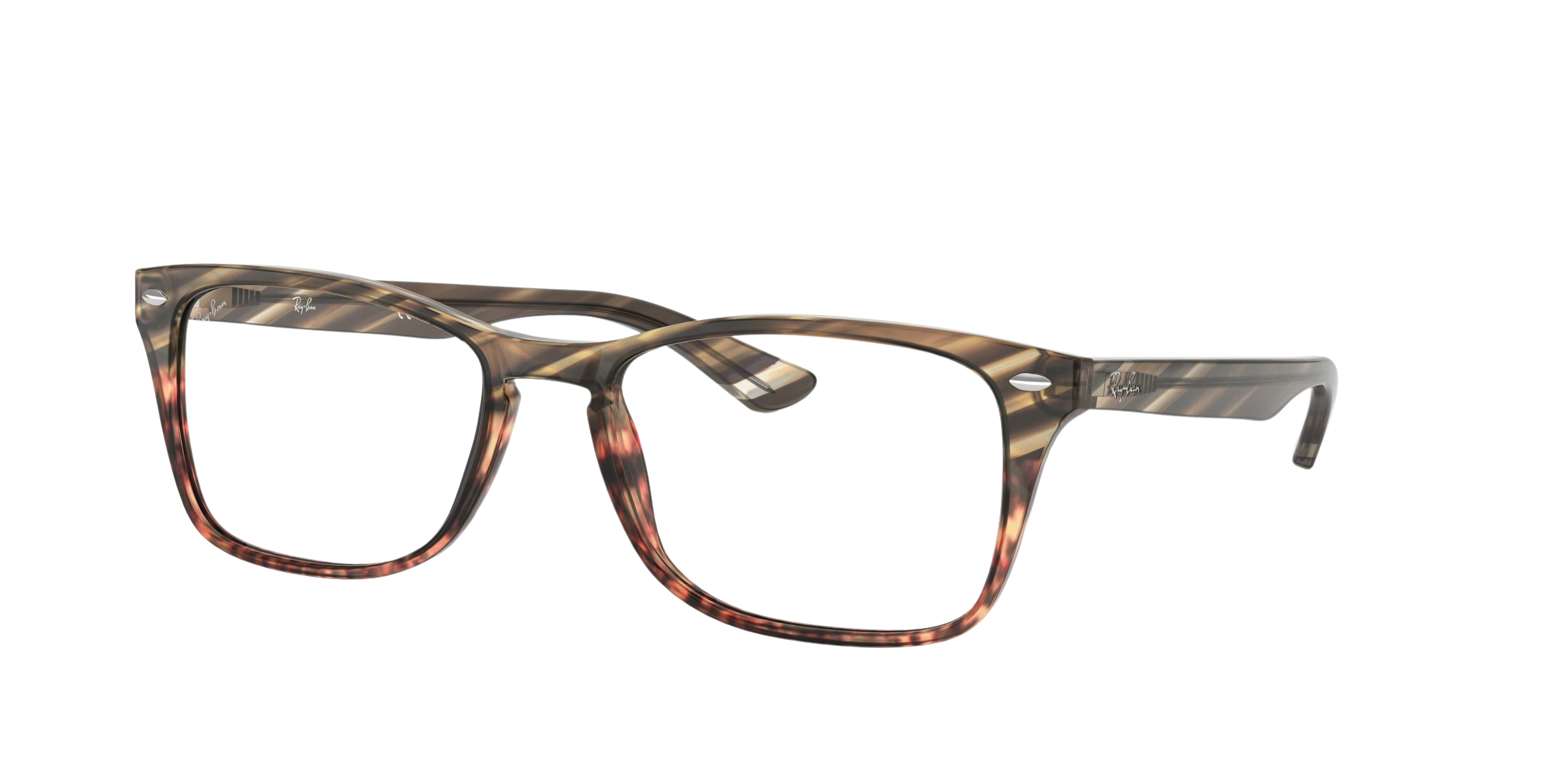 Ray-Ban RX5228M square eyeglasses in Grey Gradient Brown