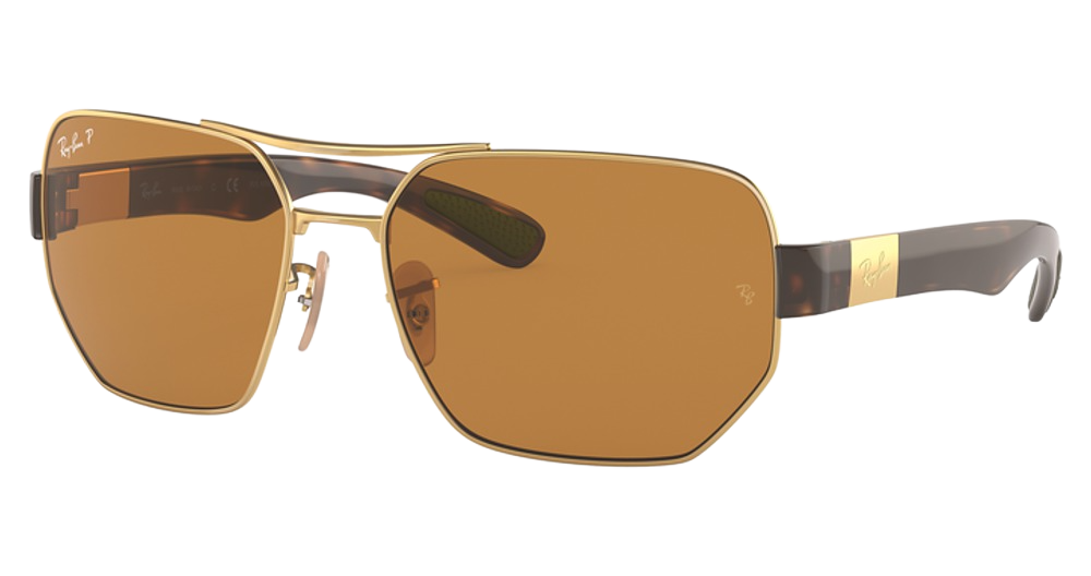 Ray-Ban RB3672 aviator sunglasses in Arista/Dark Brown Polarized