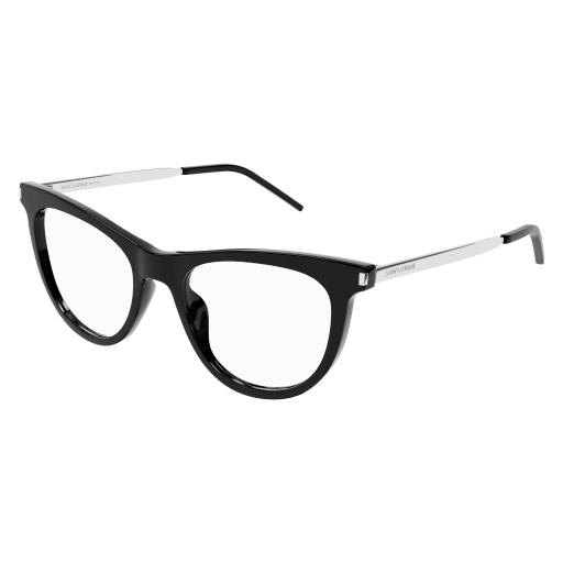 Saint Laurent SL 514 cateye eyeglasses in Black Silver Transparent