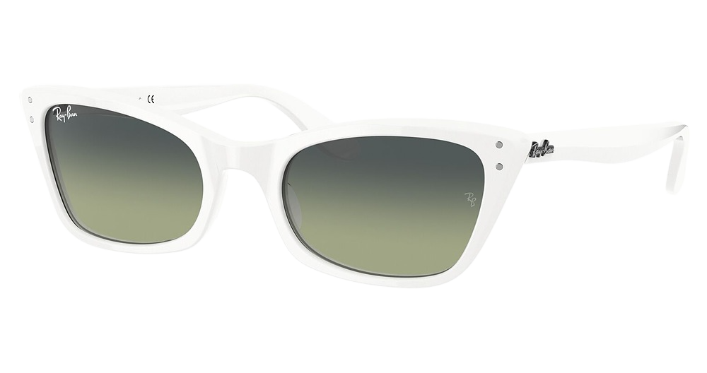Ray-Ban RB2299 LADY BURBANK cateye sunglasses in White/Green Vintage