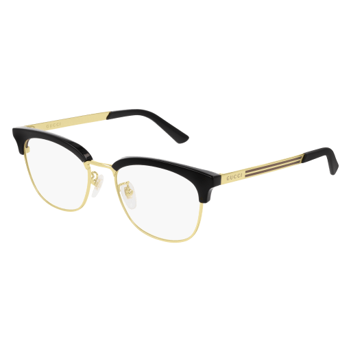 Gucci GG0698OA rectangle eyeglasses in Black Gold Transparent
