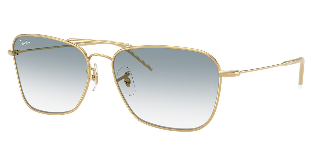 Ray-Ban RBR0102S CARAVAN REVERSE aviator sunglasses in Arista/Clear Gradient Blue